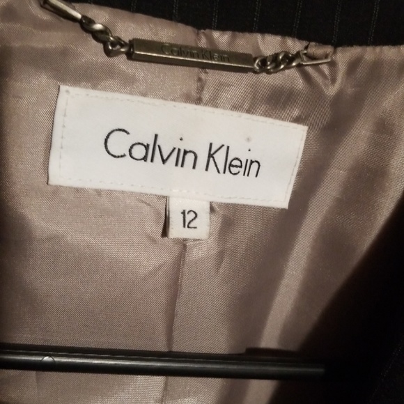 Calvin Klein black pinstripe blazer top - Picture 4 of 6